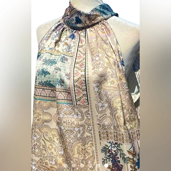 Rachel Zoe | Paisley Patchwork Tie-Back Sleeveless Blouse (L) - Picture 3 of 9